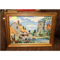 FRAMED KNIT PAINTING 20.5"X16"