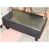 Image 1 : BLACK LEATHERETTE OTTOMAN 39"X22"X15".