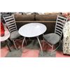 Image 1 : METAL SHOWHOME PATIO TABLE WITH 2 FABRIC COVERED