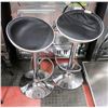Image 1 : PAIR OF ROUND LEATHERETTE CHROME BASED BAR STOOLS