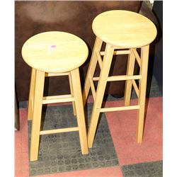 PAIR OF WOOD STOOLS