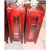 Image 1 : SET OF 2  CHERRY COLORED CURIO CABINETS WITH