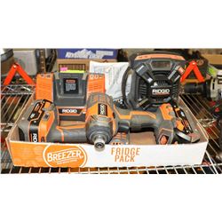 RIDGID HYPER LITHIUM ION 18 VOLT, 2 DRILLS