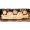 Image 1 : VINTAGE AND CARVED STYLE 4 SEATER UPHOLSTERED