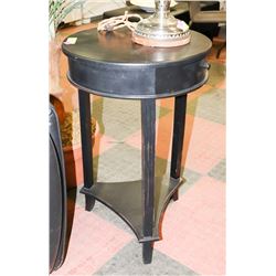 17"X27" BLACK WOOD END TABLE