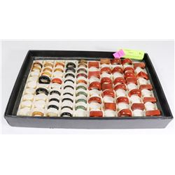TRAY OF ASSORTED STONE RINGS