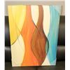 Image 1 : SIGNED ABSTRACT CANVAS WALL ART 59" X 20"