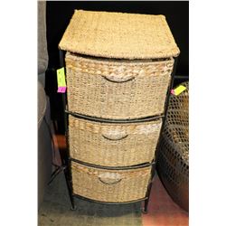 WICKER & METAL ORGANIZER 12 X 27 X 14
