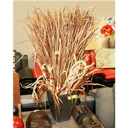 36"H METAL PLANTER WITH DECORATIVE PLANTS