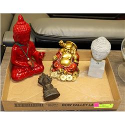 LOT OF ASIAN HOME DECOR INCLUDES BUDDHA & VISHNU