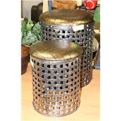 2PC GOLD TONED SHOWHOME METAL BASED STOOLS