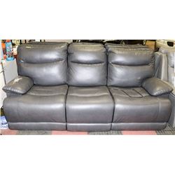 DARK GREY LEATHERETTE 88" ELECTRIC RECLINING SOFA