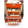 Image 2 : WOOD JEWELLERY BOX WITH CONTENTS