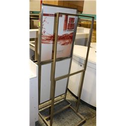 LOT OF 3 METAL POSTER DISPLAYS, APPROX 5FT TALL