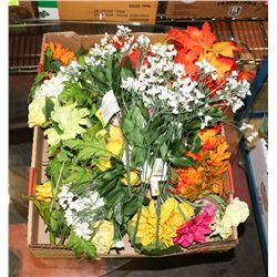 FLAT OF ASSORTED ARTIFICIAL FLOWERS
