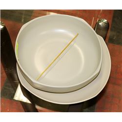 DECORATIVE FRUIT BOWL AND PLATTER