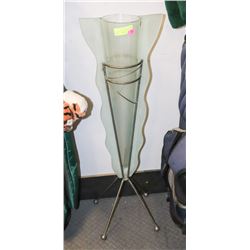 VASE IN STAND GLASS BLUE 37" TALL