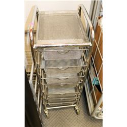 ROLLING METAL 7 TIER CART WITH BASKETS