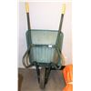 Image 1 : WHEELBARROW, RUBBERIZED TUB, GREEH, FLAT TIRE