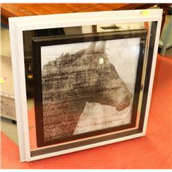 DECORATIVE DOUBLE FRAMED HORSE WALL ART WITH