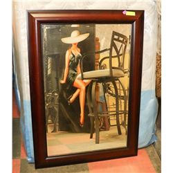 CHERRY COLORED FRAMED SHOWHOME MIRROR 44"X31"