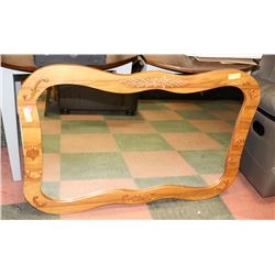 LARGE WOOD DECORATIVE MIRROR 47" X 31"