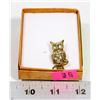 Image 1 : VINTAGE ESTATE OWL BROOCH WITH CRYSTAL ACCENT