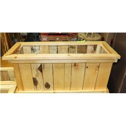 27"X11"X12" STAINED PINE PLANTER