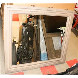 NEW WOOD TONE FRAMED MIRROR. 45" X 39"