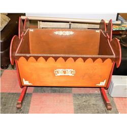 ROCKING WOOD DOLL CRADLE
