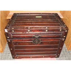 WOODEN TRUNK 22"L X 16" W 15.5" D