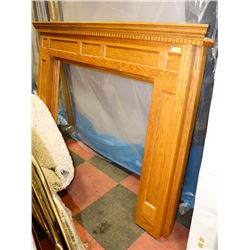 OAK FIREPLACE MANTEL 53" H X 73"W