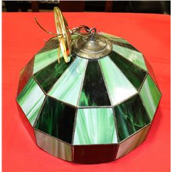 TIFFANY STYLE GLASS PANEL HANGING LAMP
