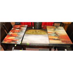 LOT OF 3 STRETCHED CANVAS SHOWHOME ART WORK