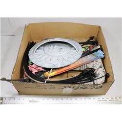 LARGE BOX W/NEW BURLAP BAGS,