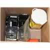 Image 1 : BOX WITH ASSORTED INCL STAPLER, BARRIER TAPES AND