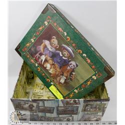 TEDDY BEAR BOX WITH METAL HANDLES