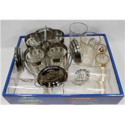 LOT OF ASSORTED GLASSES INCLUDING ANNIVERSARY,