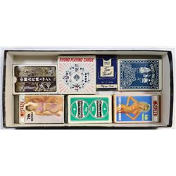 LOT OF 7 VINTAGE DECKS OF PLAYING CARDS, ROUND