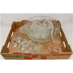 GLASS PUNCH BOWLS AND  DECORATIVE GLASSES