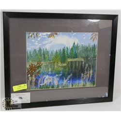 17"X21" OIL PICTURE OF HAWSON LAKE BY CARYLE
