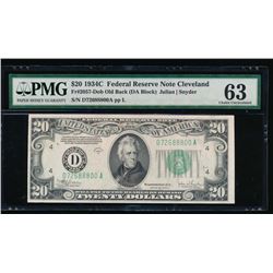 1934C $20 Cleveland Federal Reserve Note PMG 63