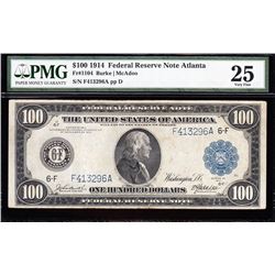 1914 $100 Atlanta Federal Reserve Note PMG 25