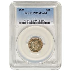 1899 Barber Dime Coin PCGS PR65CAM