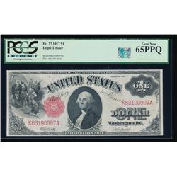 1917 $1 Legal Tender Note PCGS 65PPQ