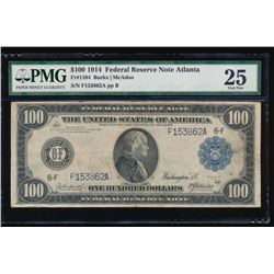 1914 $100 Atlanta Federal Reserve Note PMG 25