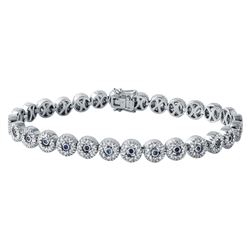 14KT White Gold Blue Sapphire and Diamond Bracelet