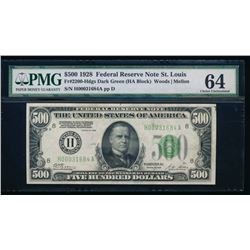 1928 $500 St Louis Federal Reserve Note PMG 64