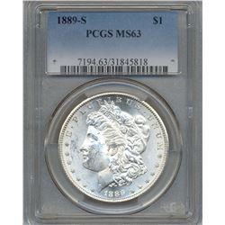 1889-S $1 Morgan Silver Dollar Coin PCGS MS63