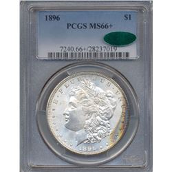 1896 $1 Morgan Silver Dollar Coin PCGS MS66+ CAC